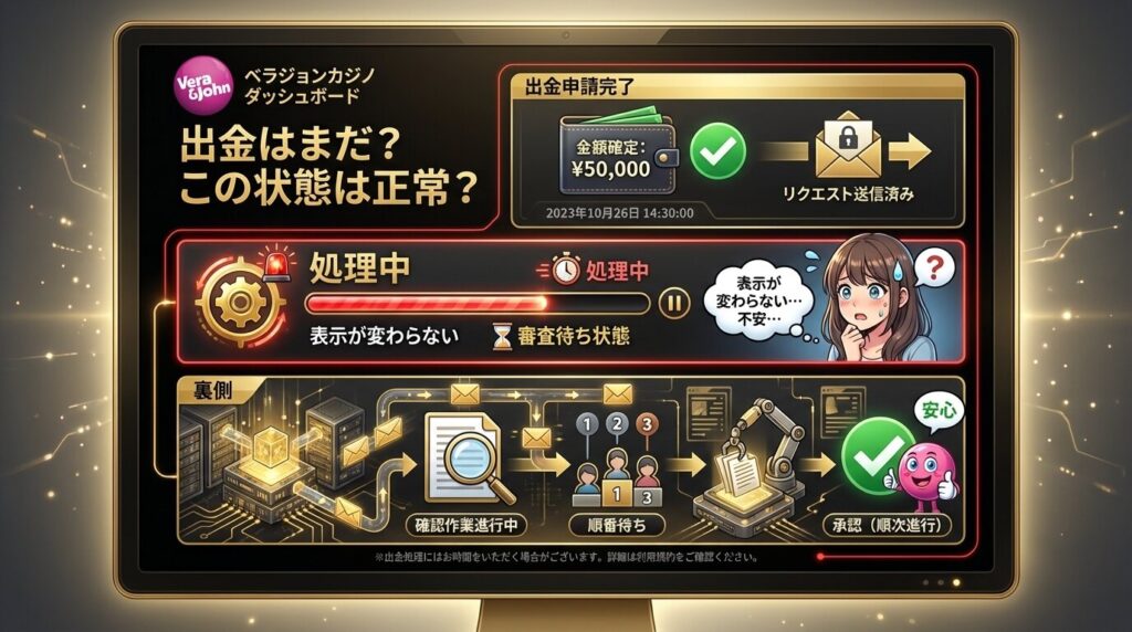 ベラジョンカジノ 出金 処理中 画面