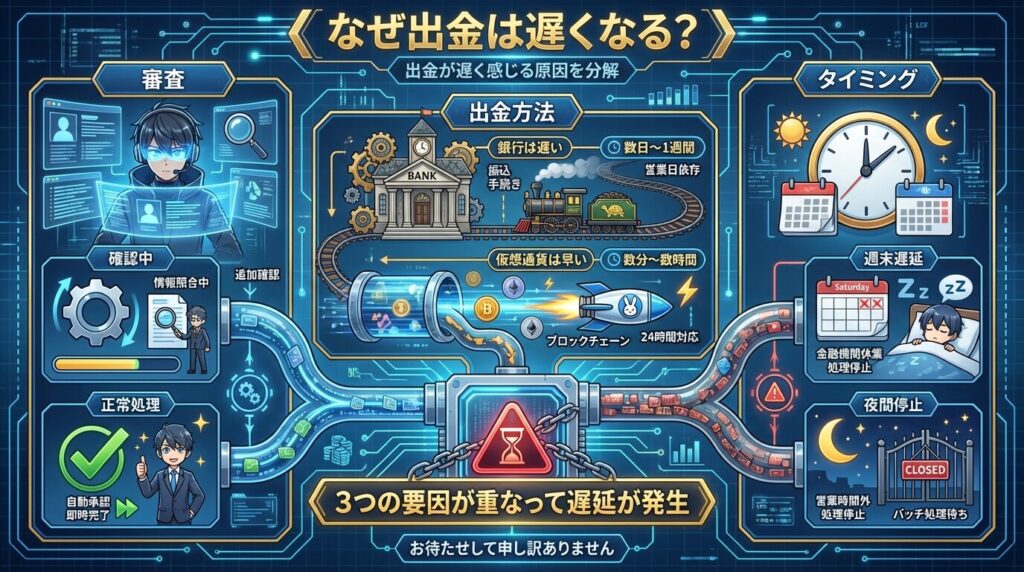 ベラジョンカジノ 出金 遅い 理由