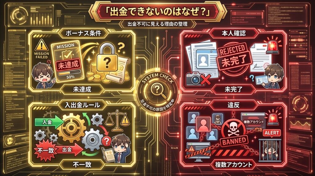 ベラジョンカジノ 出金できない 原因