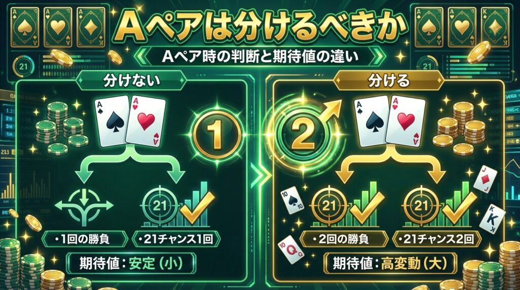 ブラックジャック スプリット 判断