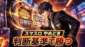 スマスロのやめどき判断基準を解説したパチスロ攻略イメージ
