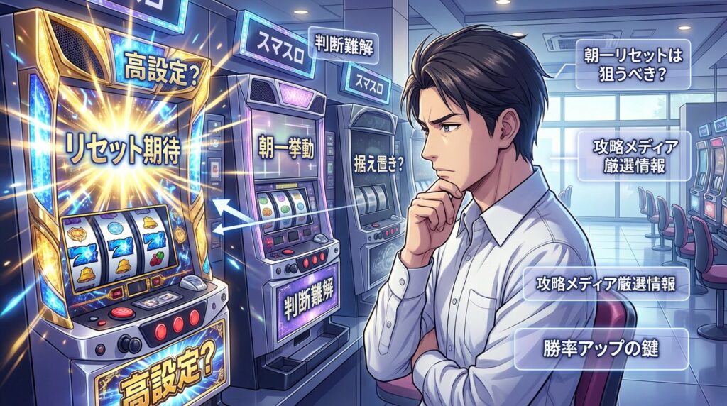 スマスロ朝一リセットの判別フロー