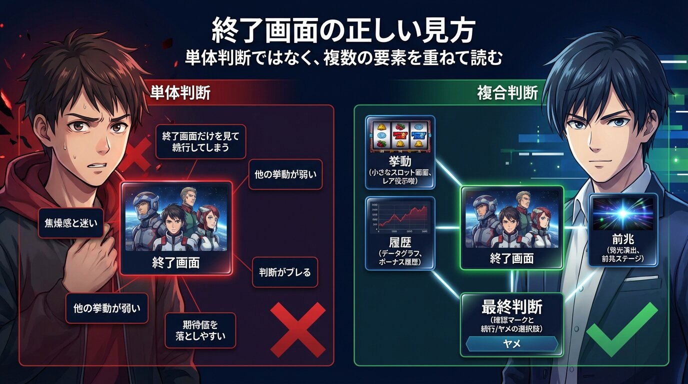 終了画面 示唆の組み合わせ判断