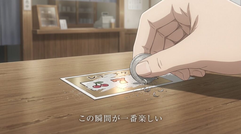 スクラッチを削るリアルな瞬間