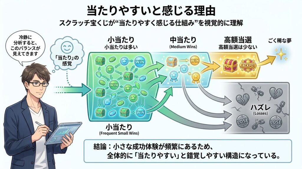 スクラッチ宝くじの確率と当たりの仕組み