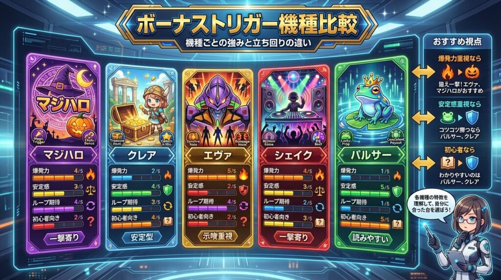 ボーナストリガー機種比較