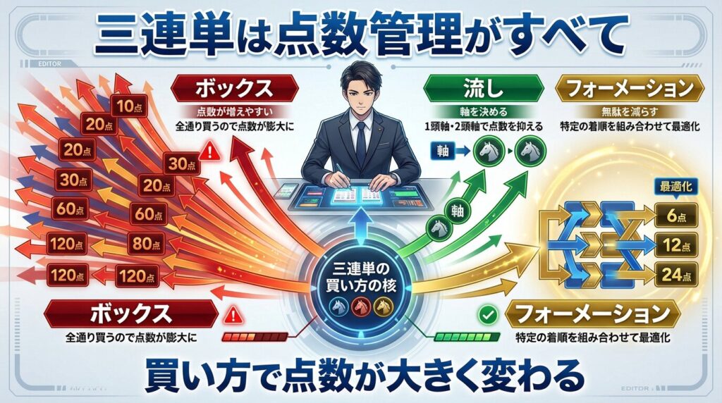三連単の点数と買い方の整理