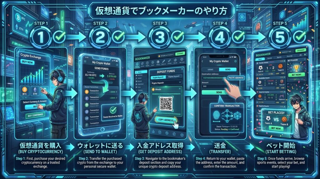 仮想通貨 ブックメーカー やり方 手順