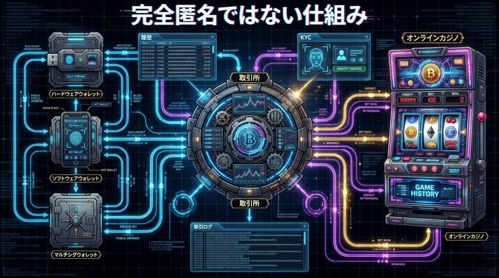 仮想通貨取引と追跡構造
