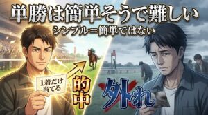 単勝とはの基本と期待と現実を示すビジュアル