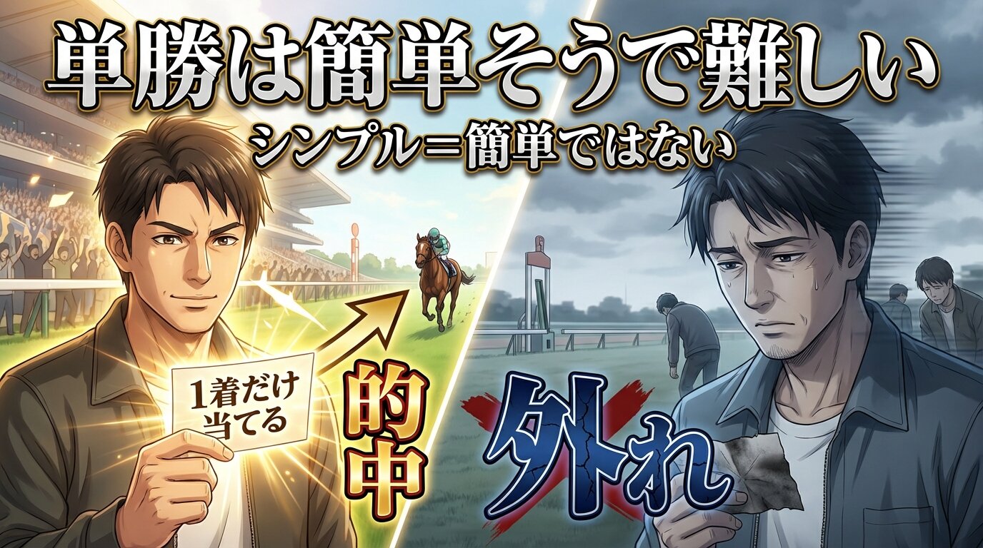 単勝とはの基本と期待と現実を示すビジュアル