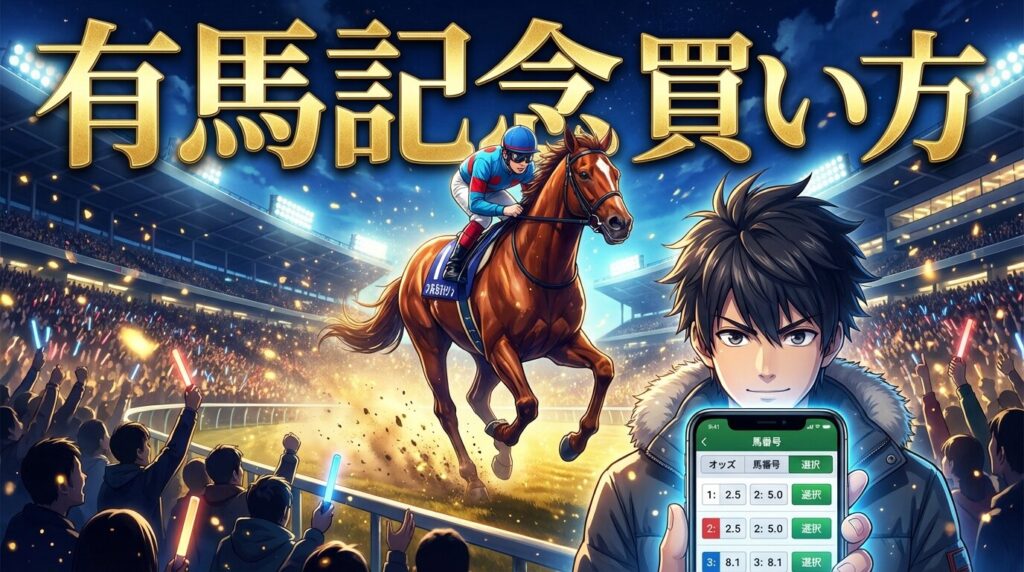 有馬記念の馬券を選ぶ競馬シーン