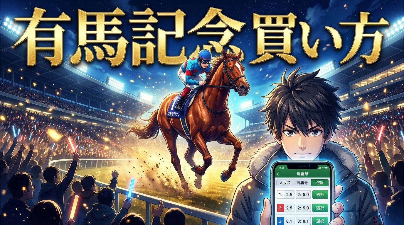 有馬記念の馬券を選ぶ競馬シーン