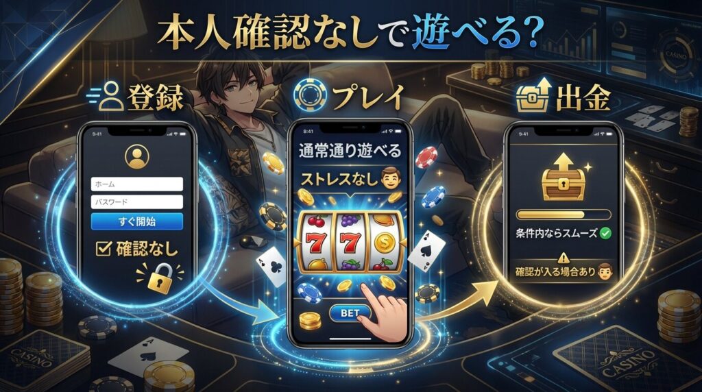 本人確認不要カジノ 出金 イメージ