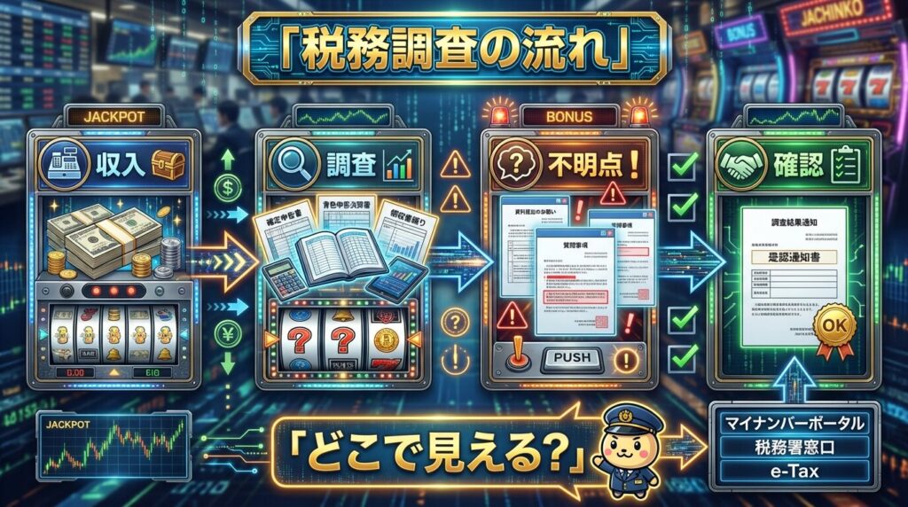 税務調査と収入確認の流れ