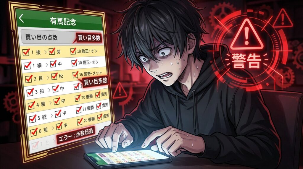馬券を買いすぎて焦る競馬ユーザー