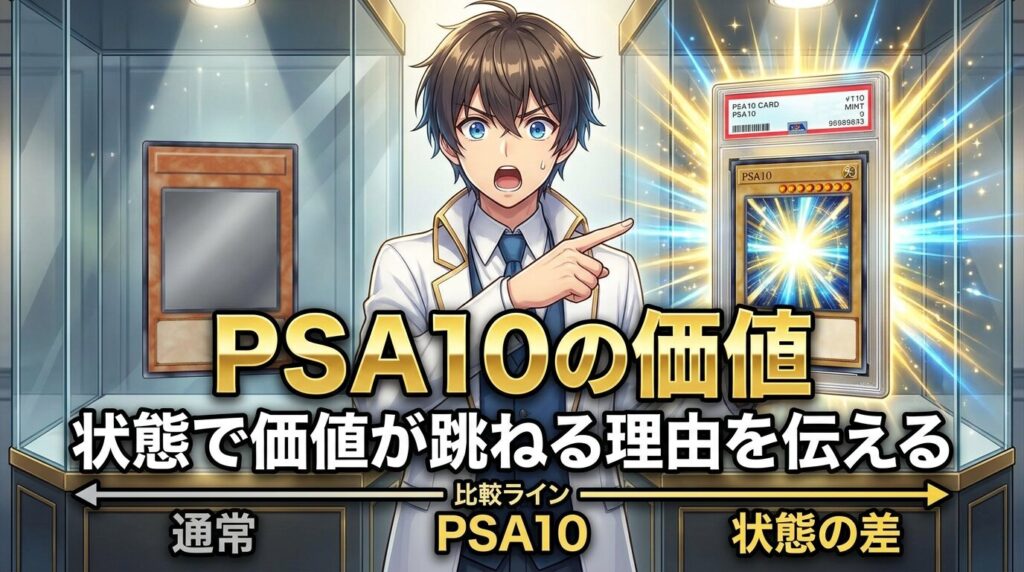 PSA10の価値の違いを表現したビジュアル