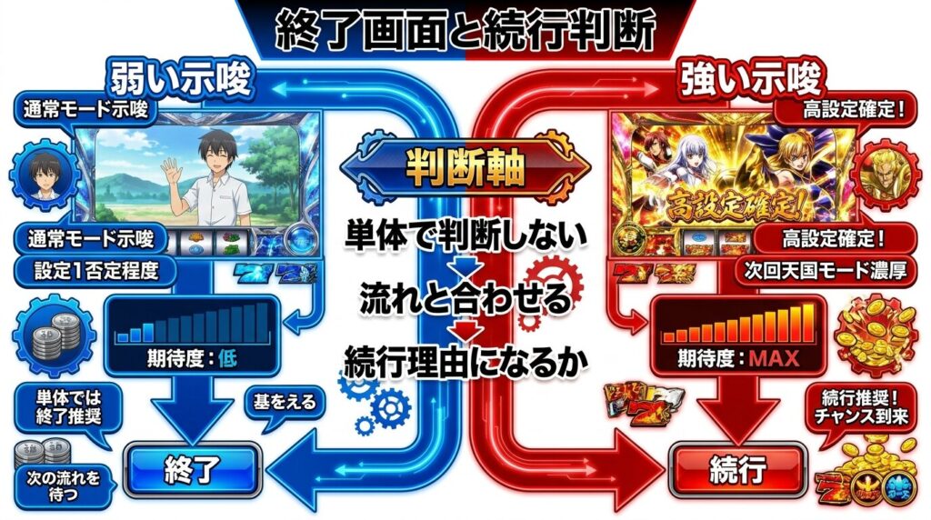 いざ番長の終了画面判断基準