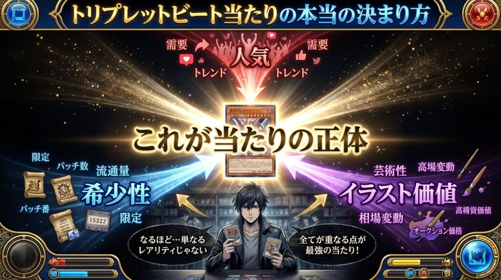トリプレットビート当たりカードの価値構造を示した図