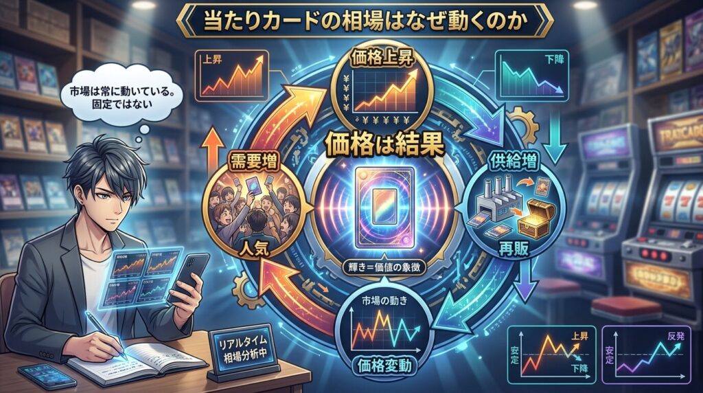 トリプレットビート当たりカードの相場変動を示す図