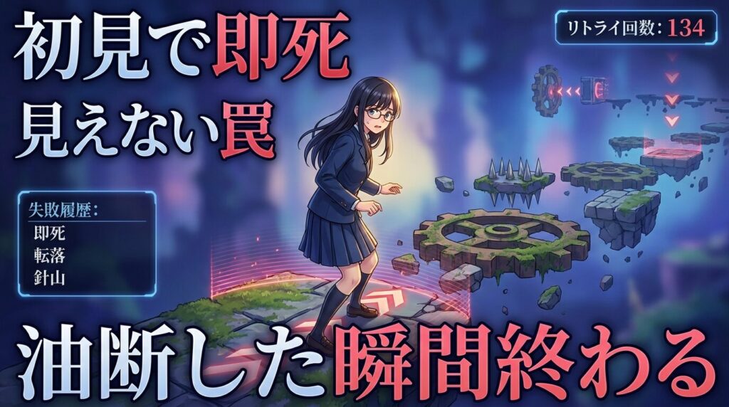 初見殺しゲームの理不尽さと中毒性を表す少女ビジュアル