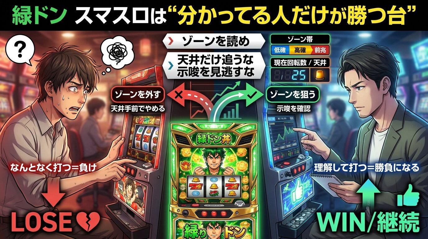 緑ドン スマスロ 攻略キービジュアル