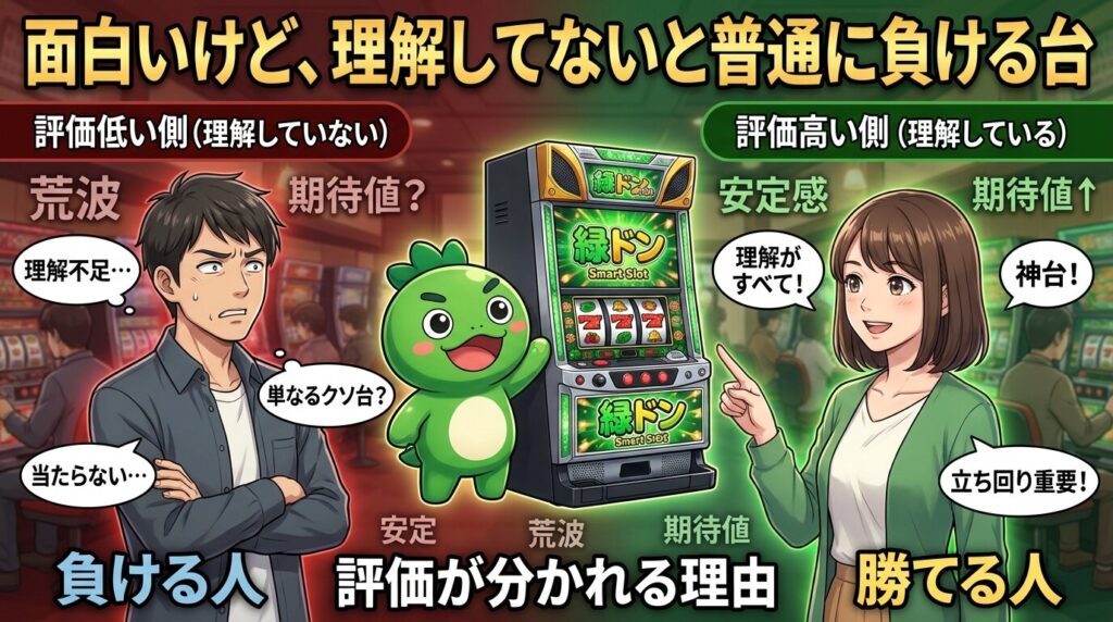  緑ドン スマスロ 評価